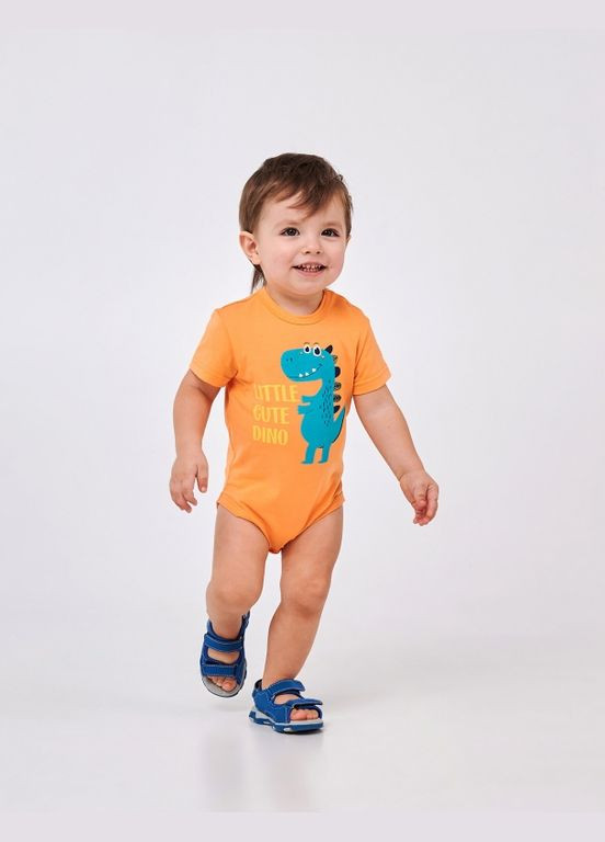Детская боди -футболка | 68, 74, 80, 86 | 95% хлопок | Рисунок | Лето | Комфортно и стильно Оранжевый Smil (284116675)