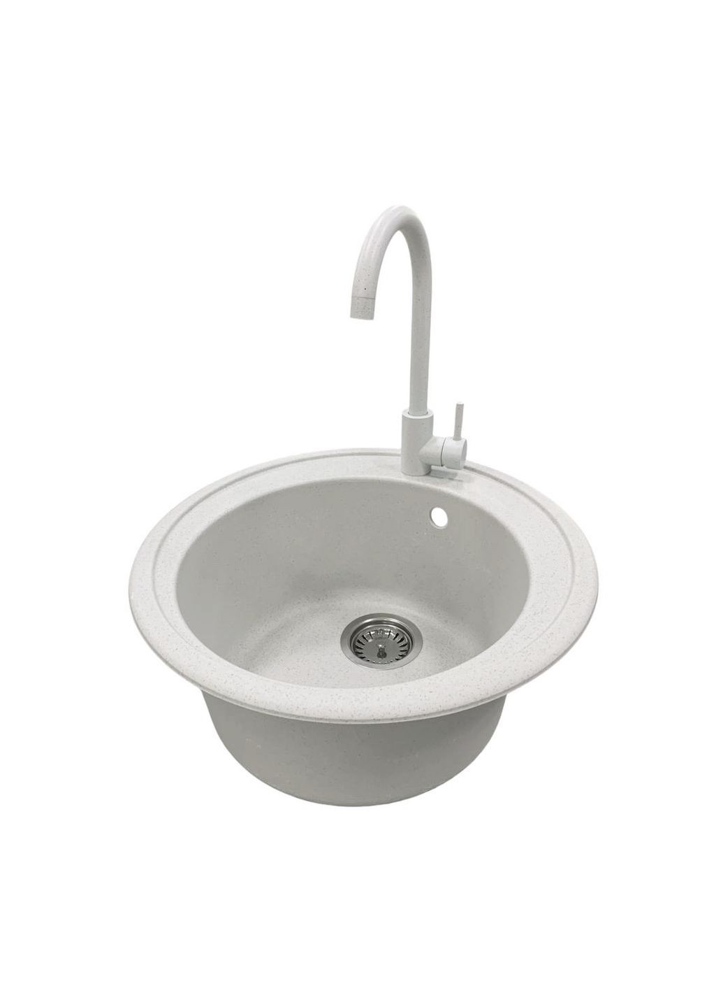 Мойка кухонная Sun, искусственный камень, круглая, без крыла, 510x200мм, чаша - 1, врезная, Old stone Adamant (371632897)