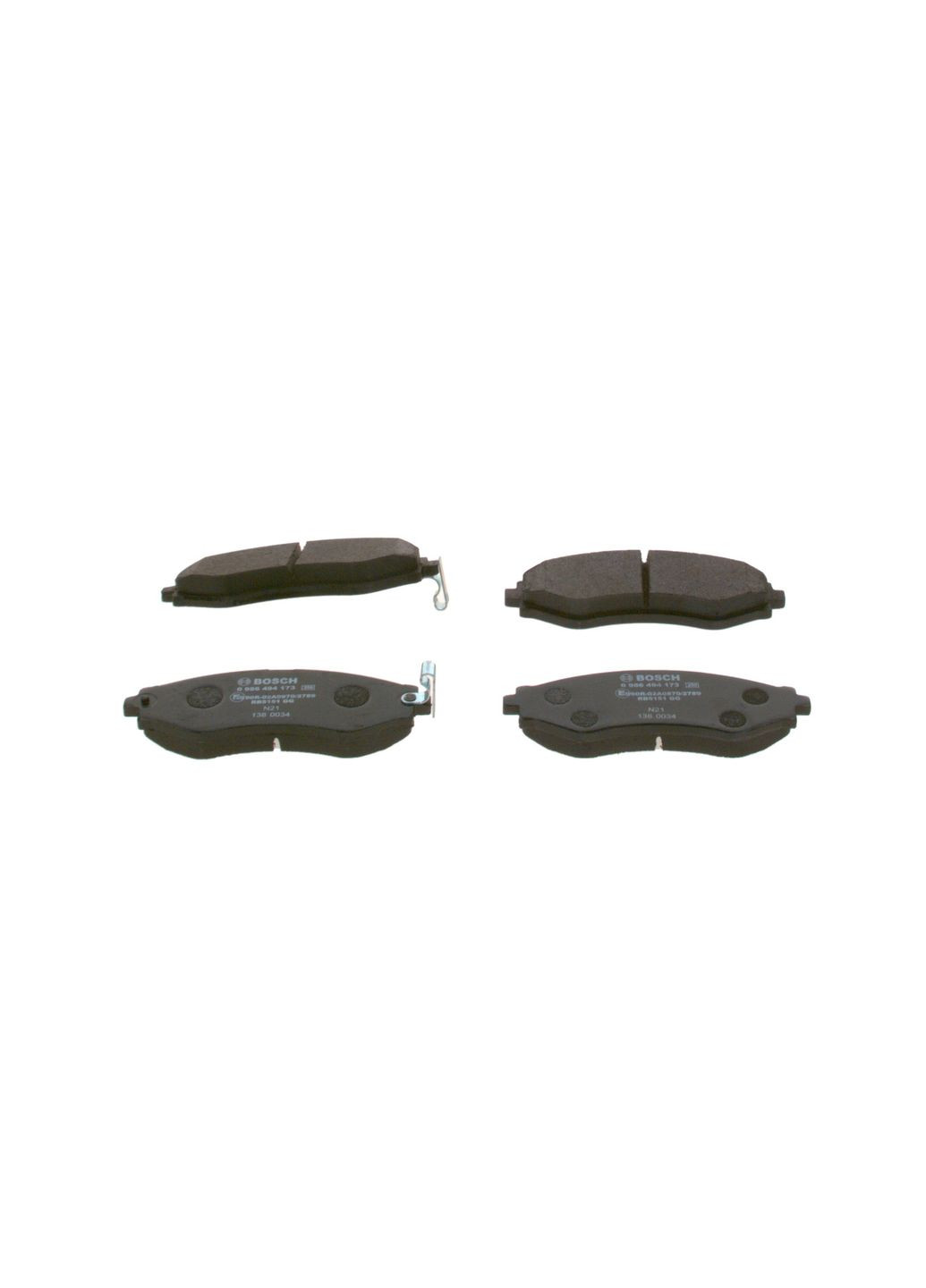 Колодки тормозные дисковые ПЕРЕДН CHEVROLET LACETTI 05-, DAEWOO NUBIRA 97-, DAEWOO LANOS 97- (14') BO 09864941 Bosch (381928173)