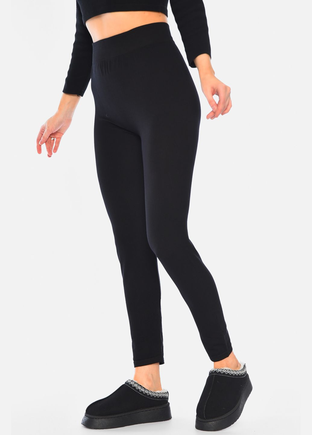Лосини жіночі напівбатальні чорного кольору Let's Shop (317169171)