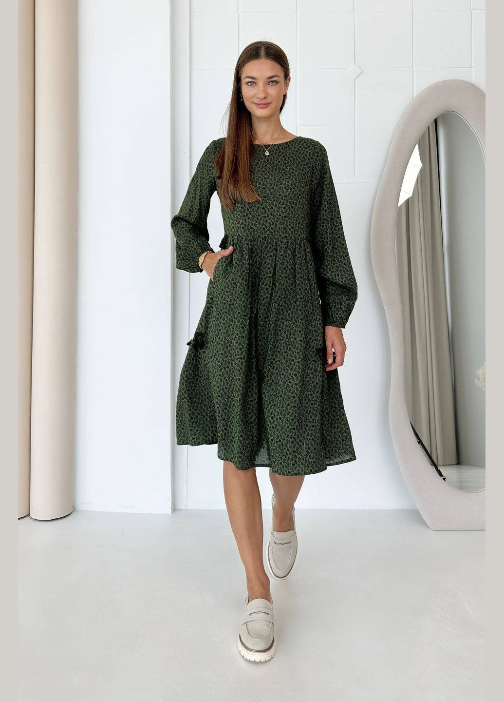 Зелена повсякденний сукня Nenka з квітковим принтом