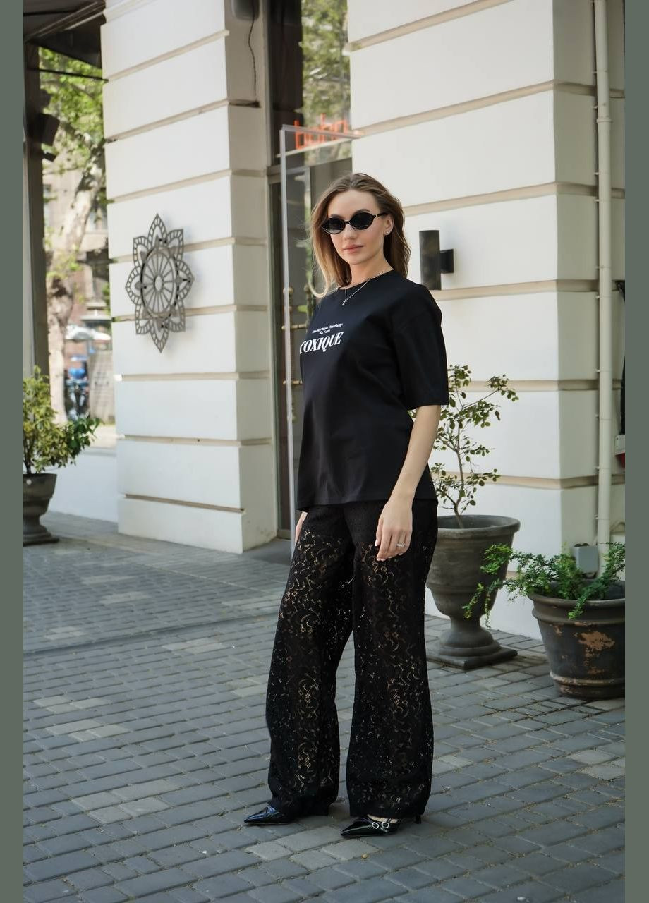 Жіночі гіпюрові штани палаццо на підкладці MonCher (347163955)