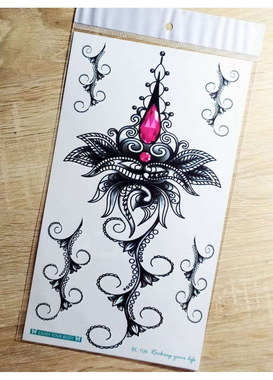 Временное тату на декольте, шею и спину 24х14 см BC106 Tattoo (367623578)