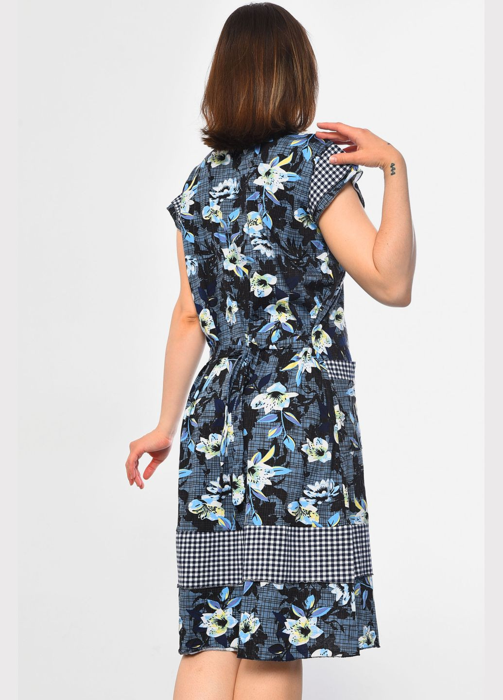 Халат жіночий батальний синього кольору Let's Shop (296777339)