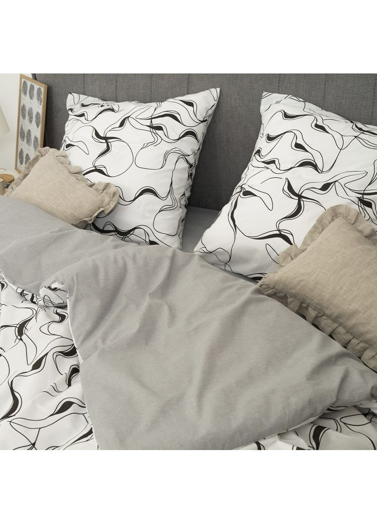 Постельное белье Isleep ранфорс с простынью на резинке (160*200) - 24290 двуспальное Viluta (360407531)