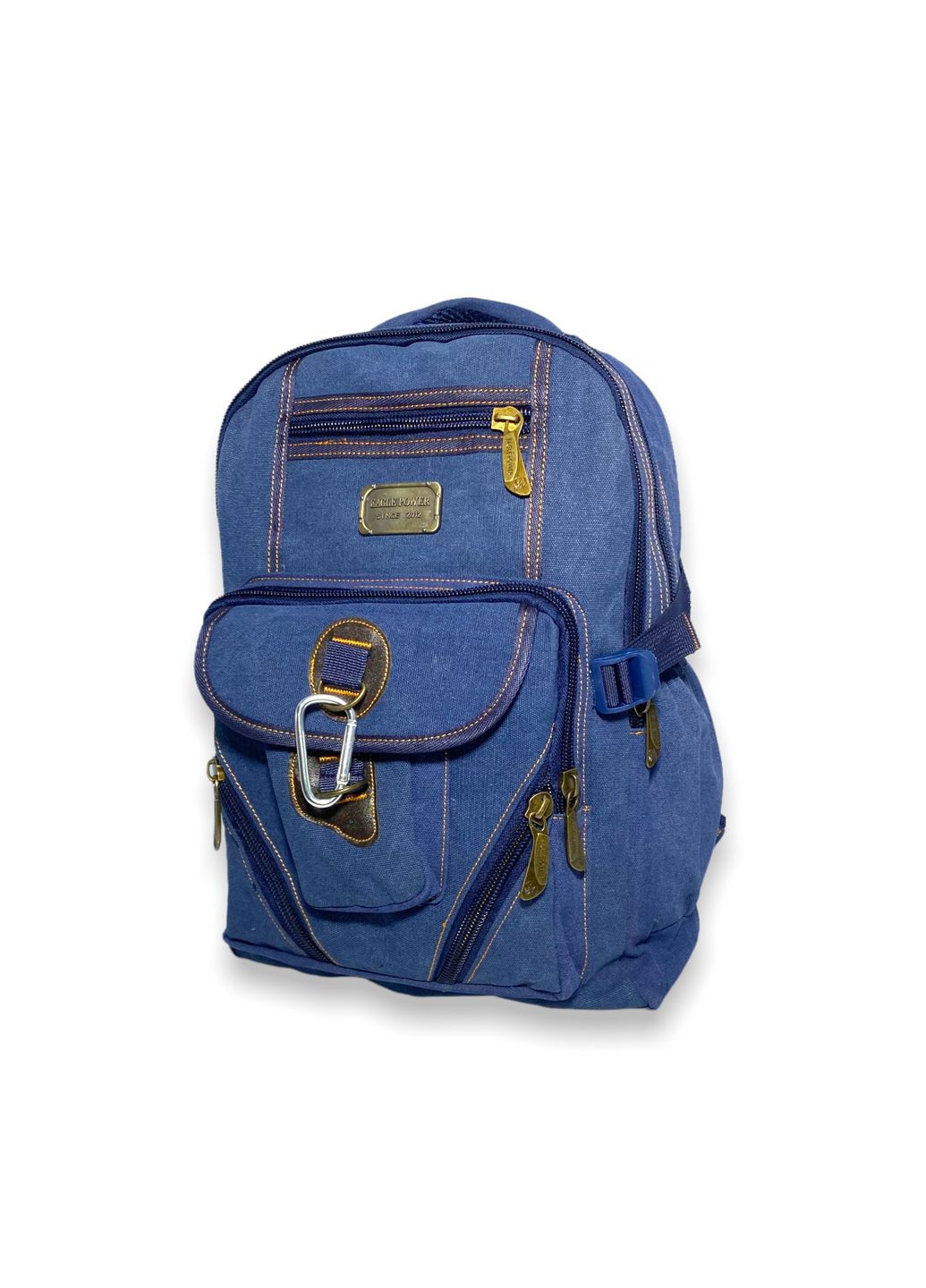 Брезентовий рюкзак,0107EP два відділи пʼять фронтальних кишень, бокові кишені розмір 40*30*15см синій Eagle Power (286421747)