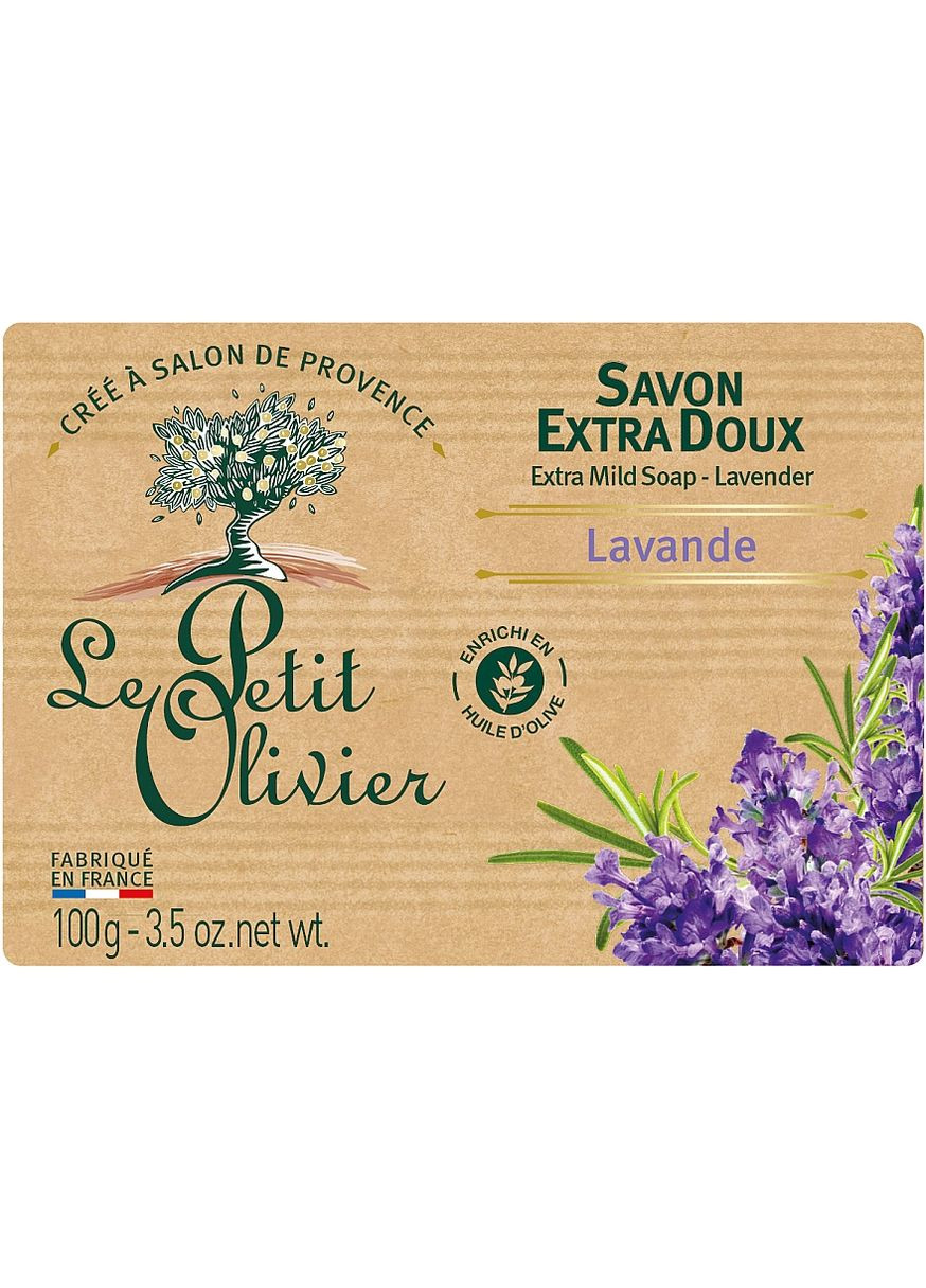 Мило екстраніжне, з екстрактом лаванди Extra mild soap Lavender 250g (22653-31019534) Le Petit Olivier (368648578)