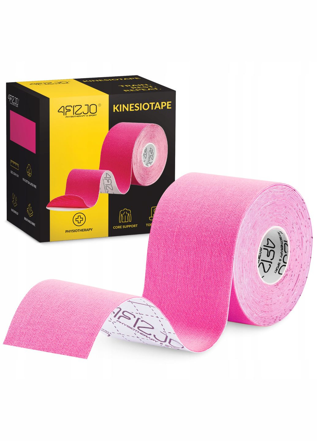 Лента кинезиологическая (кинезио тейп) 5 см x 5 м Pink () 4FIZJO P-5907739316004 (340459080)