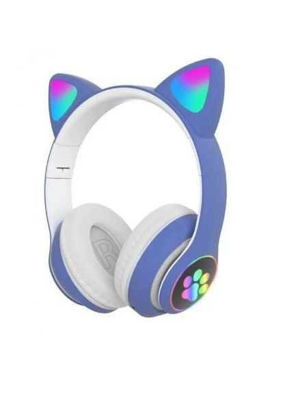Бездротові навушники LED з котячими вушками STN-28 Синій No Brand (279352864)