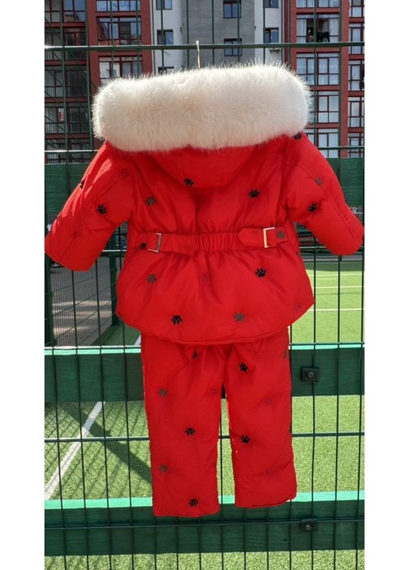 Красный зимний детский зимний костюм (куртка+комбинезон) BabyStyle