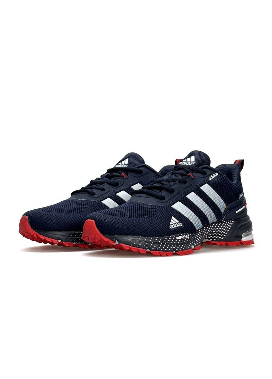 Темно-синій Осінні кросівки чоловічі adidas marathon pro+ navy red No Brand Marathon Pro+
