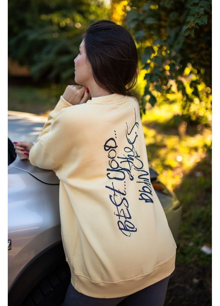 Светло-желтый зимний свитшот женский hc (h001-8355-025-33) Носи своє