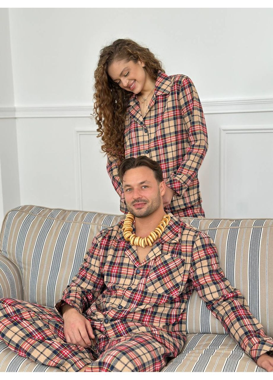 Бежевая всесезон стильная женская пижама-костюм Vakko