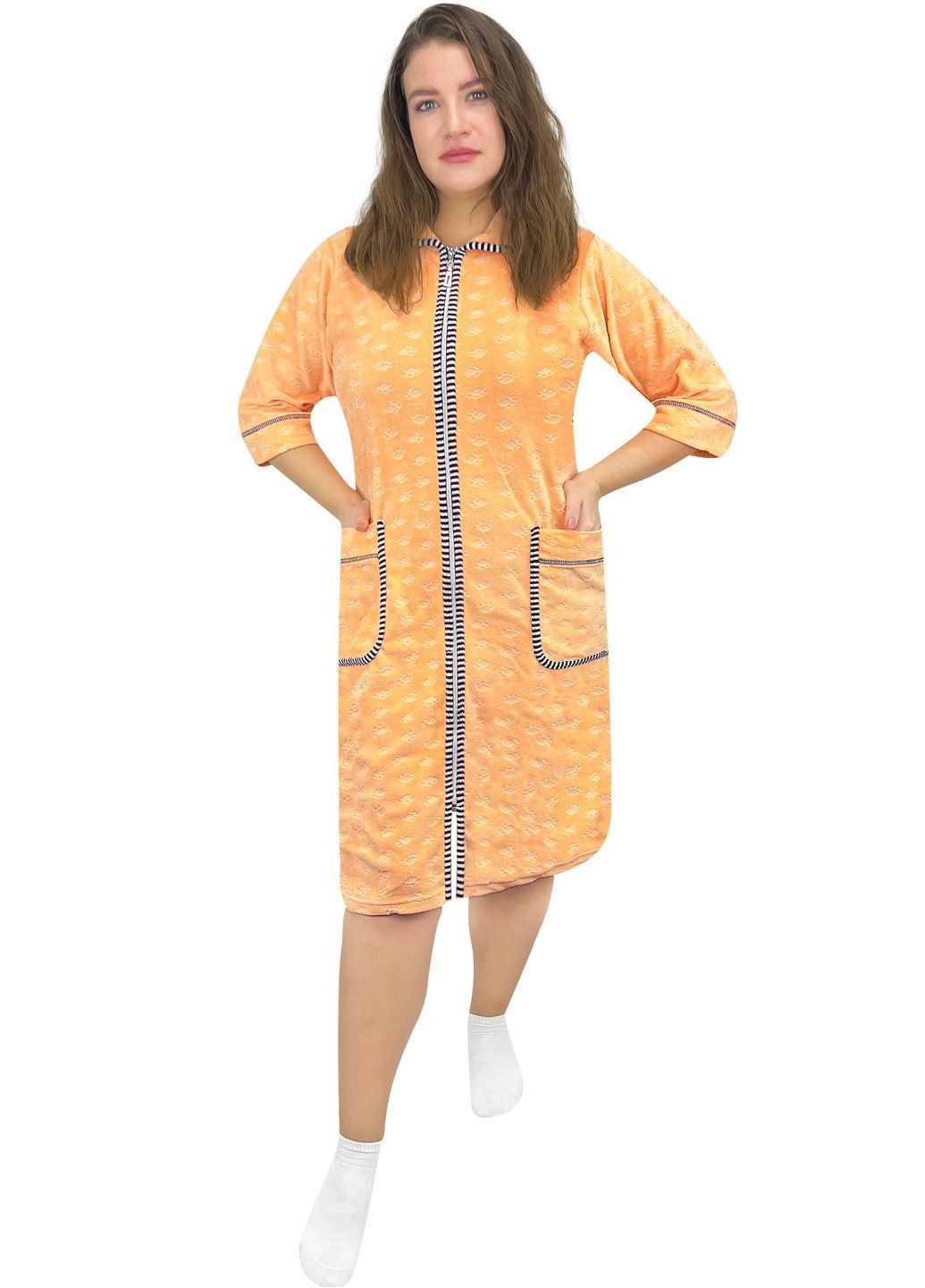 Халат велюровый с воротником лапки Жемчужина стилей 1606 (365829803)