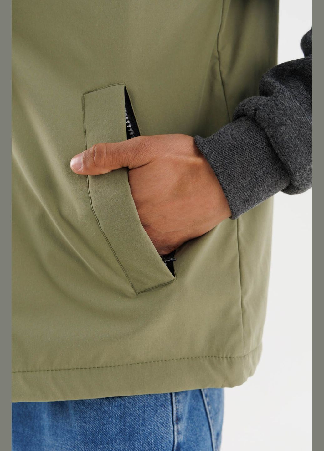 Оливковая демисезонная куртка мужская 3049 оливковый (2000990286949d) shop (2000990286949) Demos