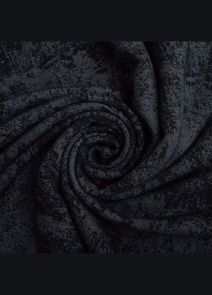 Ткань трикотаж тринитка Мрамор флис, 310 г/м2, 185 см черный IDEIA (334878675)