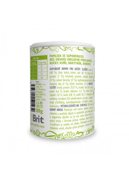 Ласощі для котів Cat Snack Superfruits Chicken, курка 100 г Brit Care (335587018)