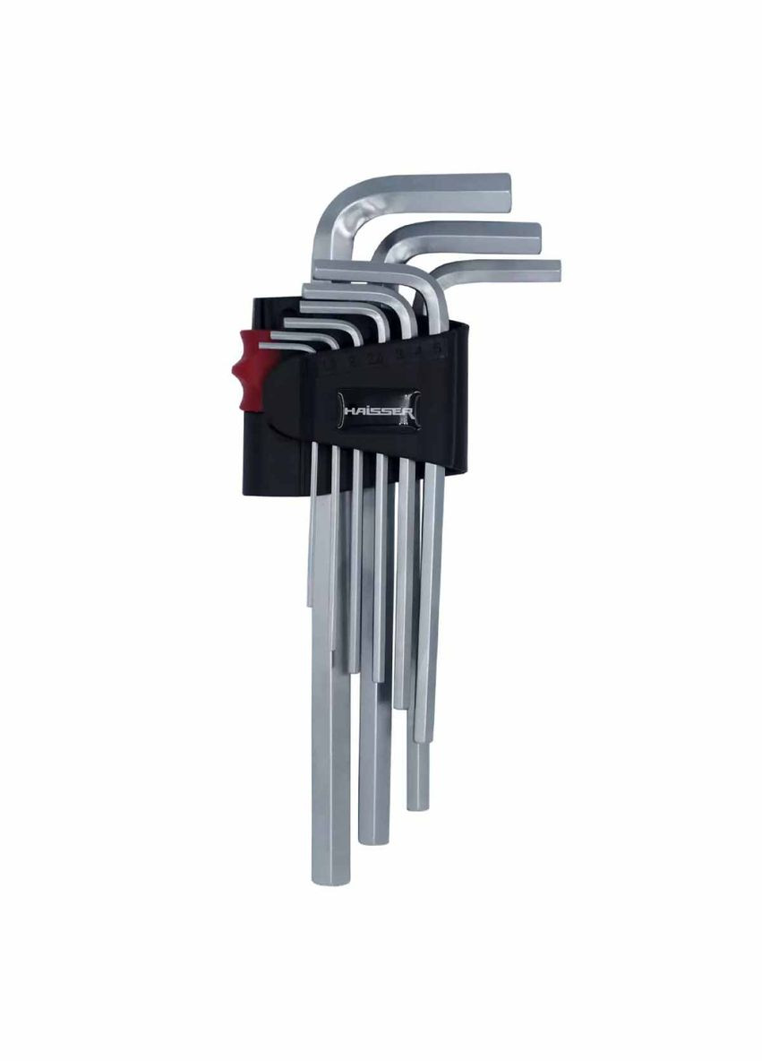 Набір Г-подібних ключів 48111 HEX 1.5-10 мм подовжених 9 шт (102889) Haisser (317347318)