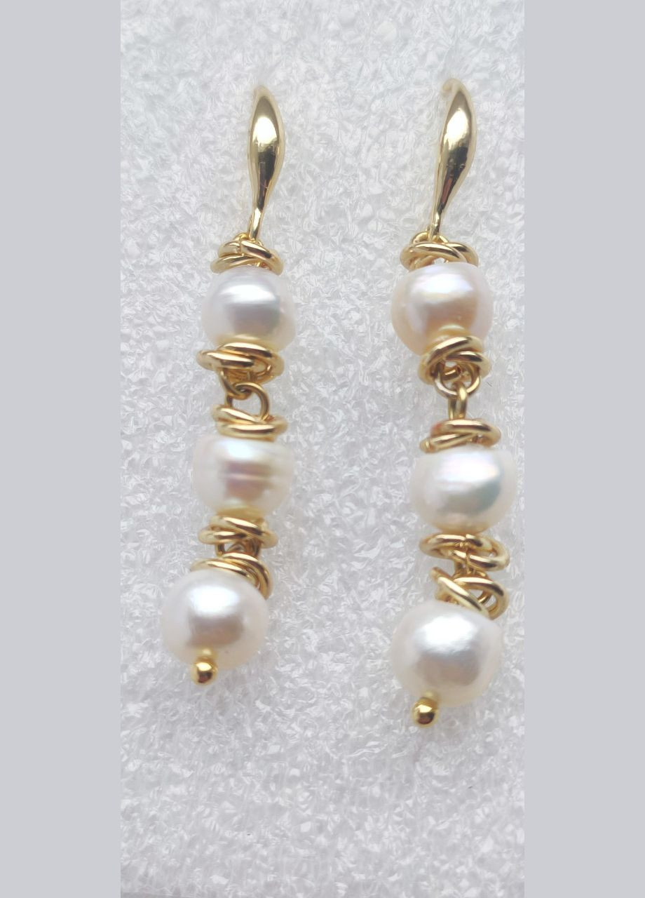 Серьги с жемчугом 2540 с пресноводным белым жемчугом MINOV (311310481)