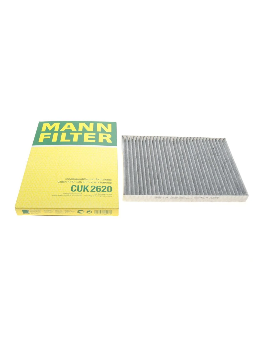 Фільтр салону Renault Koleos 2.0 dCi 08- (вугільний) FILTER CUK 2620 UA63 MANN (366396408)