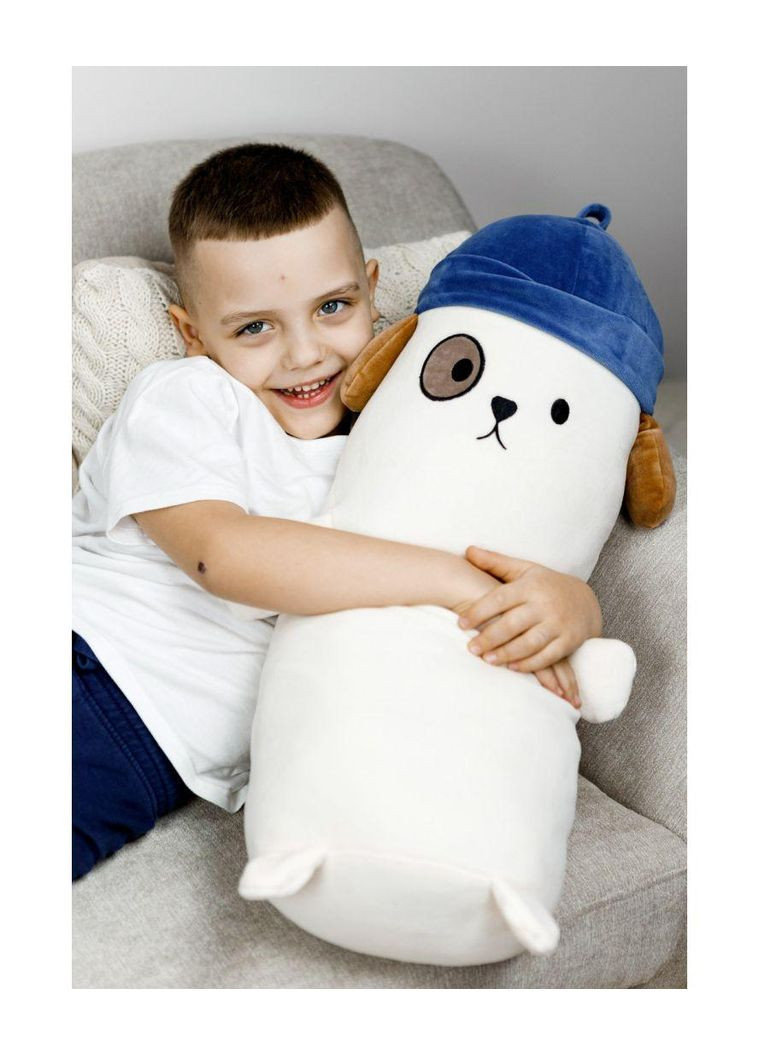 Подушка-обіймашка Собака 55х20 см м'яка декоративна іграшка для затишку та інтер'єру ProDobro комбінований