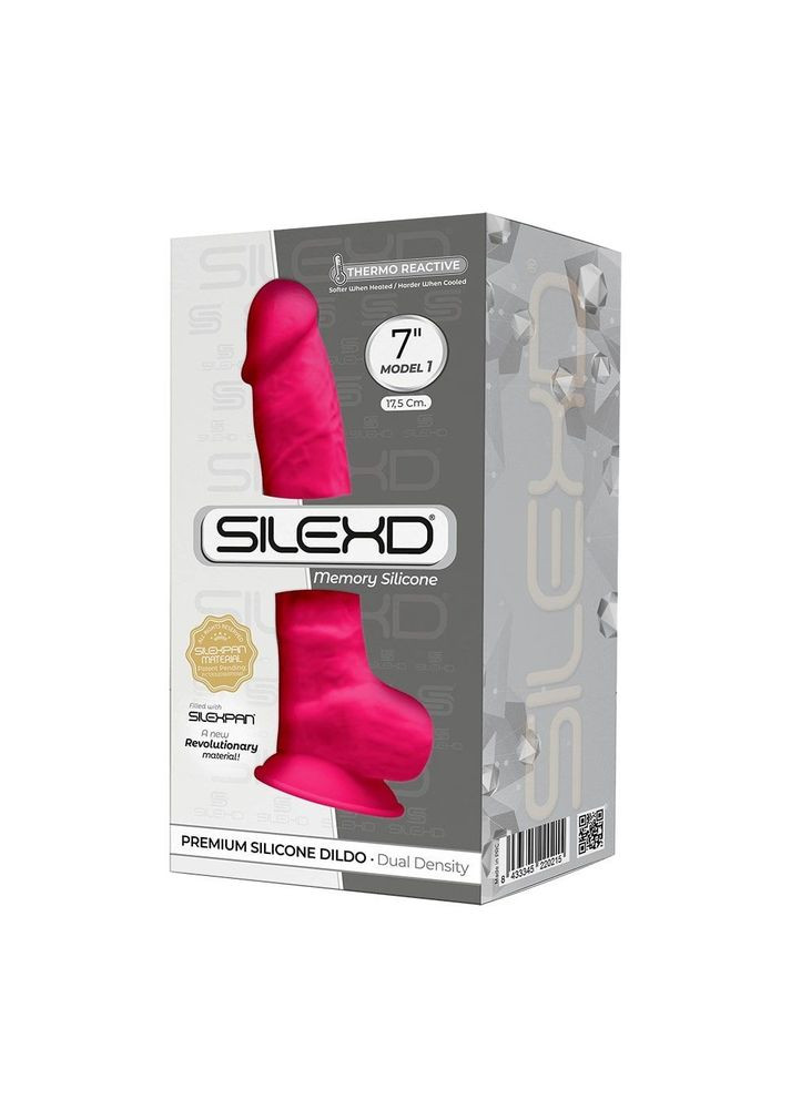 Фаллоимитатор Johnny Pink (MODEL 1 size 7in), двухслойный, силикон+Silexpan, диаметр 3,8см Silexd (298576643)