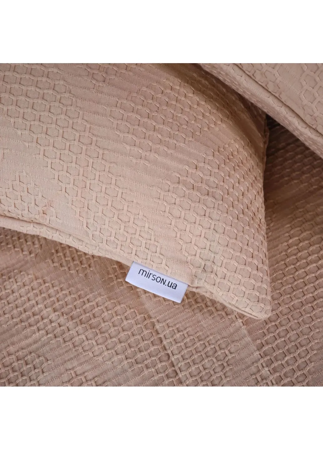 Постільна білизна №20-01 Waffle Bej 2 x 143x210 (2200011032634) Mirson 20-01 Waffle Bej 2 x 143x210 сімейний Євро (379099739)