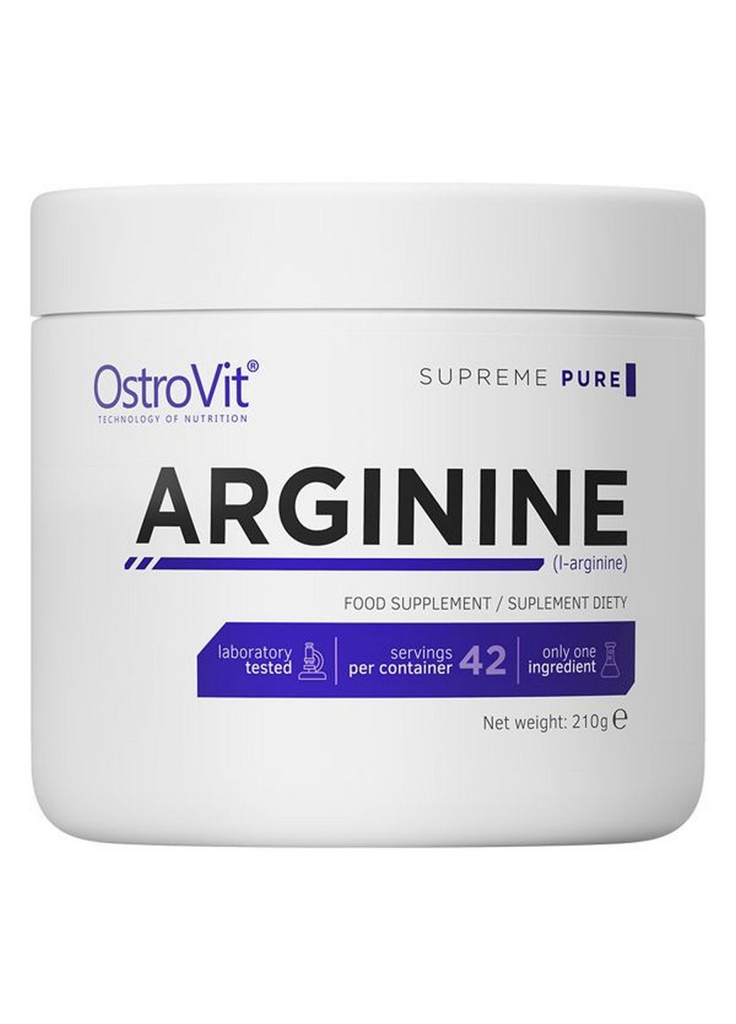Амінокислота Arginine, 210 грам Без смаку Ostrovit (293419004)