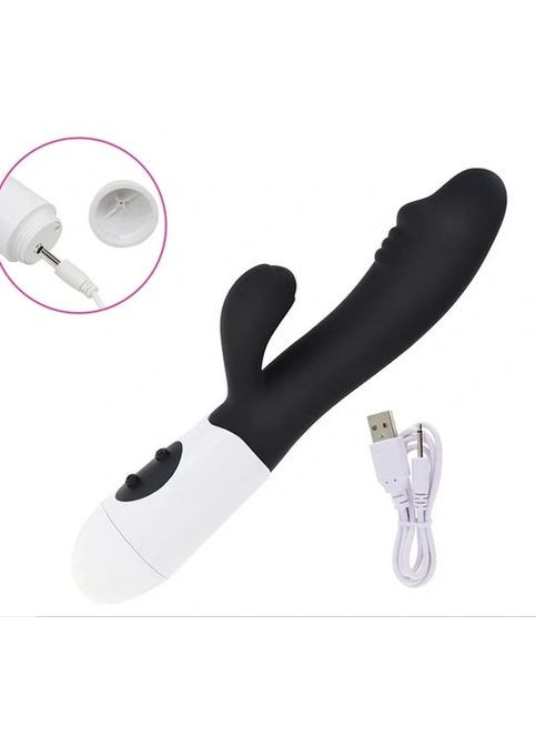 Кролик вібратор USB, подвійний кліторальний інтим стимулятор No Brand (317353443)