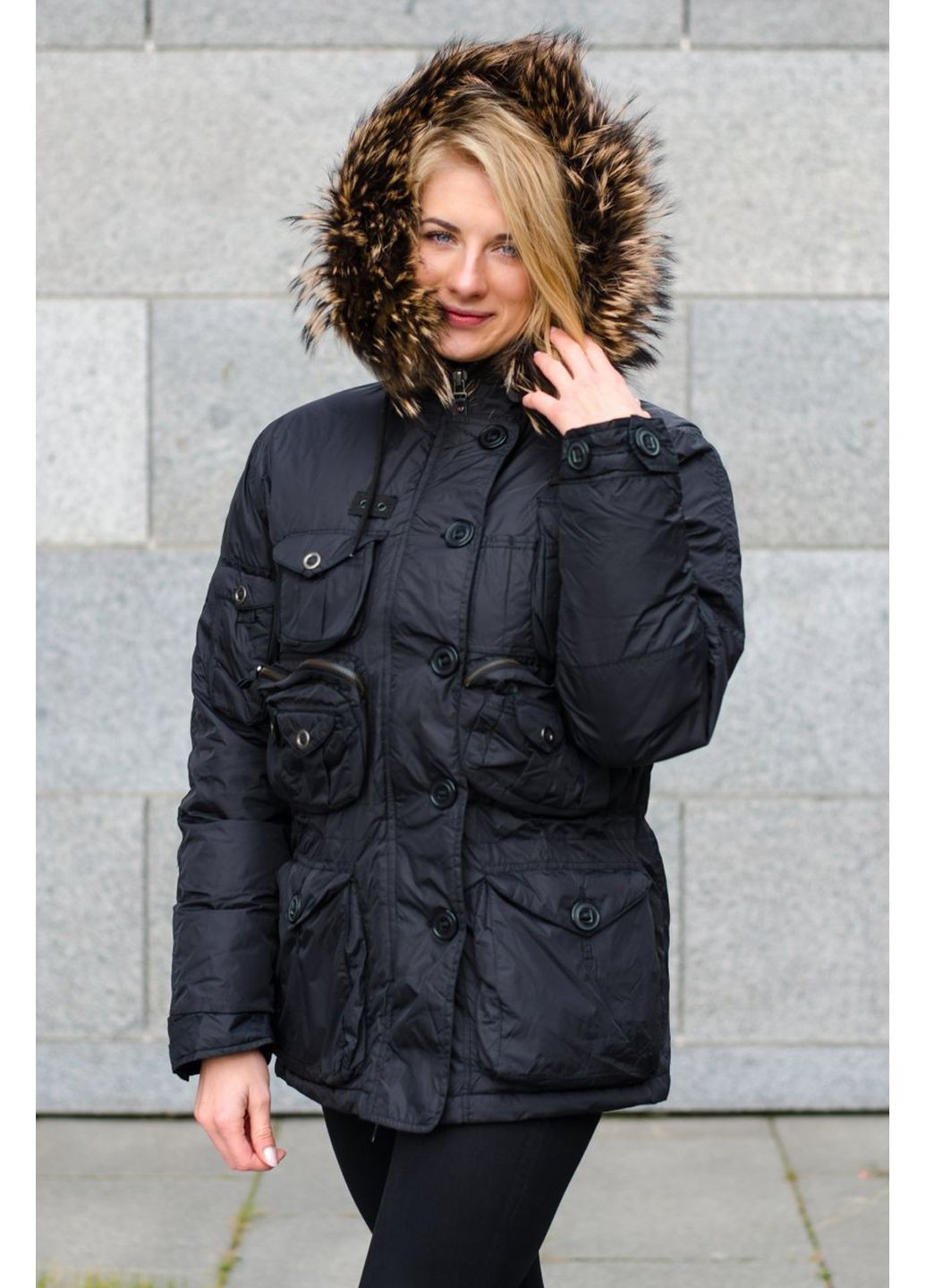 Черный зимний Пуховик аляска Number Nine