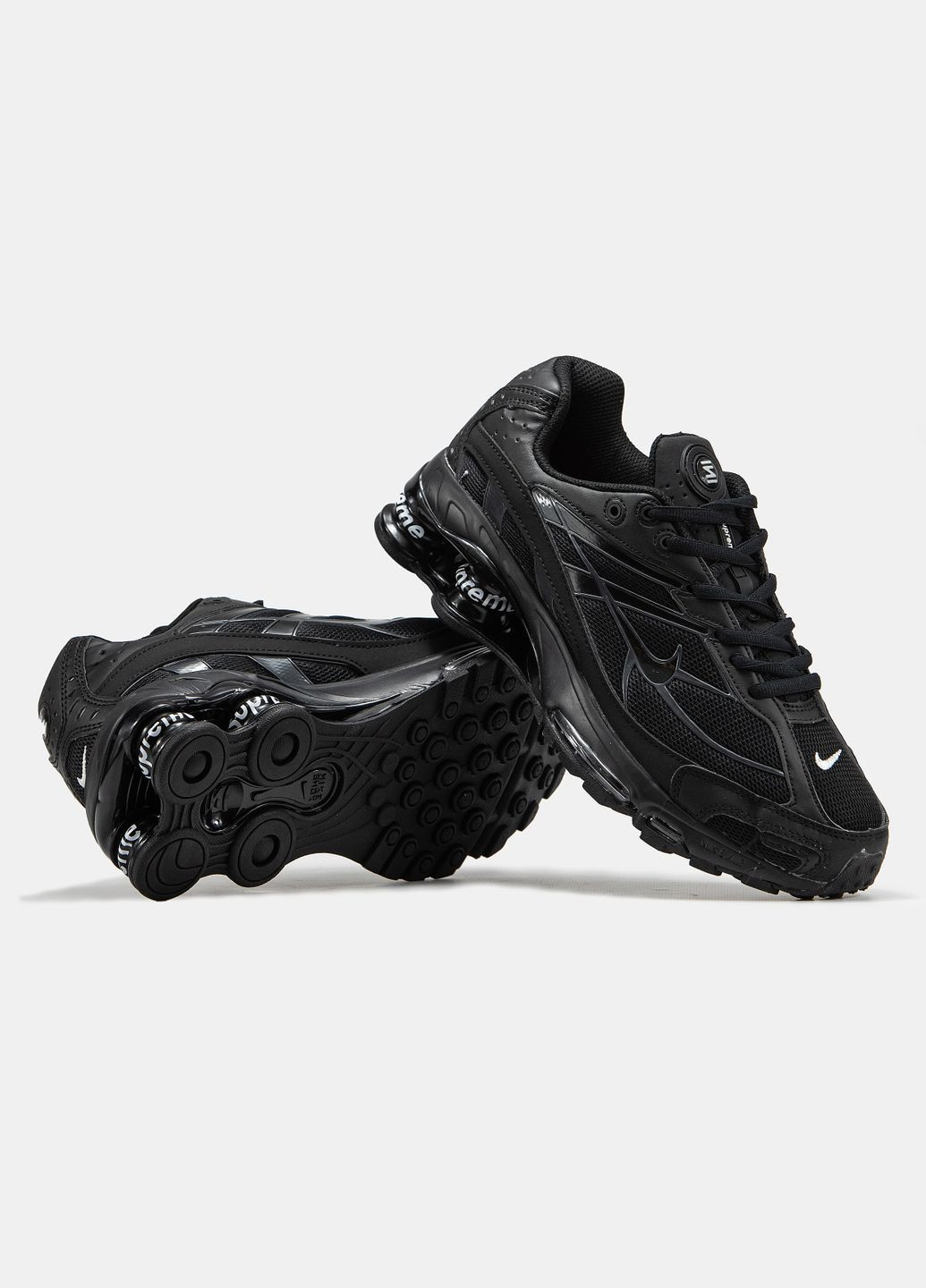 Кроссовки женские и мужские Nike Shox Ride 2 SP x Supreme black | Найк Шокс Райд 2 СП черные No Brand чёрные демисезоны (315883735)