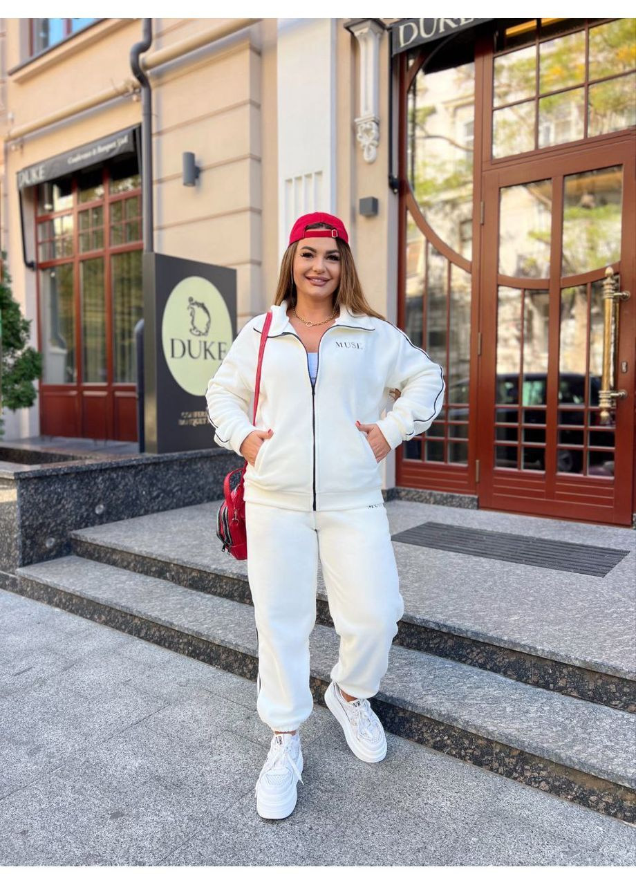 Костюм Muse фліс Турецький,штани Джогери та кофта на блискавці вільного крою Україна (362621701)
