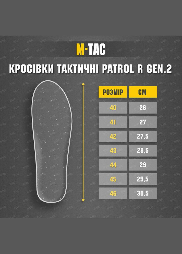 Удобные тактические военные кроссовки Patrol R Gen.2 M-TAC (338861616)