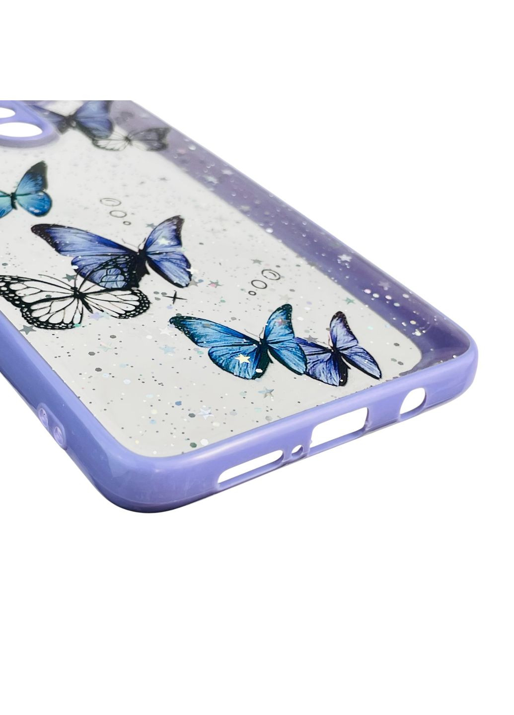 Чехол для Redmi Note 8 Pro с блёстками с бабочками на сяоми редми нот 8 про сиреневый Xiaomi (366023293)