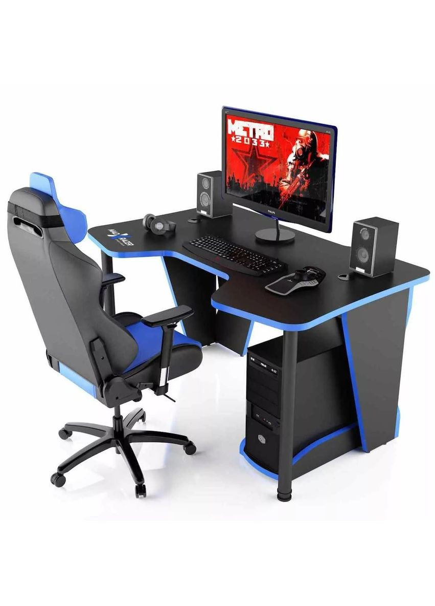Комп'ютерний стіл, Геймерський стіл COMFORT GT12 (120 см) чорно-синій No Brand (353497980)