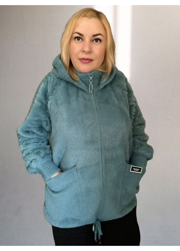 Бирюзовая женская куртка из шерсти "альпака" Value Plus