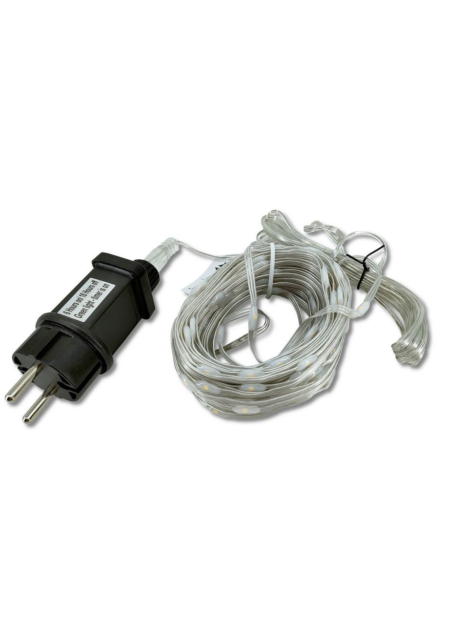 Вулична світлодіодна гирлянда стрічка 100 LED великі краплі 10 метрів білий 8 режимів для садово-паркового дизайну SunLamp (304425746)