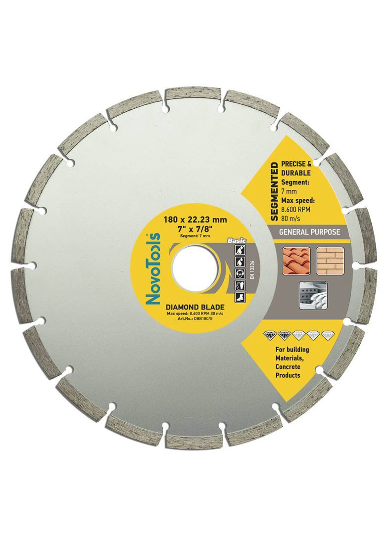 Алмазный диск (180х7х22.23 мм) круг отрезной сегмент (23231) NovoTools (306552332)