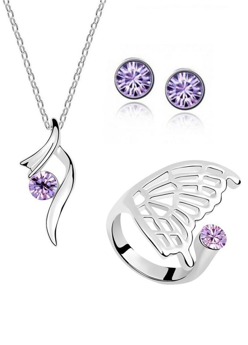 Набор бижутерии кулон, кольцо бабочка, серьги, 2415 No Brand (362050386)