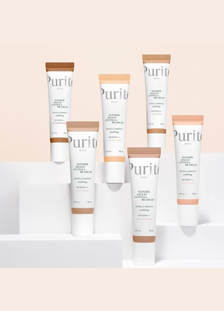 ВВ крем с экстрактом центеллы Seoul Wonder Releaf Centella BB Cream №21 Light Beige 30 ml PURITO (316654337)