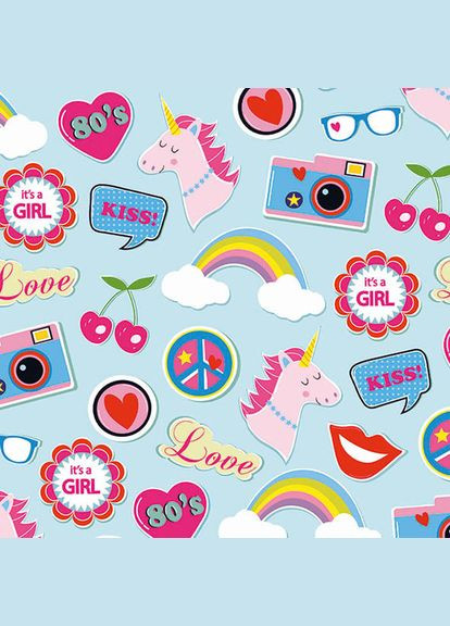 Комплект 12 шт. Декуражные салфетки "Patches & Pins", Голубые, 33*33 см, 18,5 г/м2, 20 шт, Ambiente 13311495 8712159142181 Rosa (340460956)