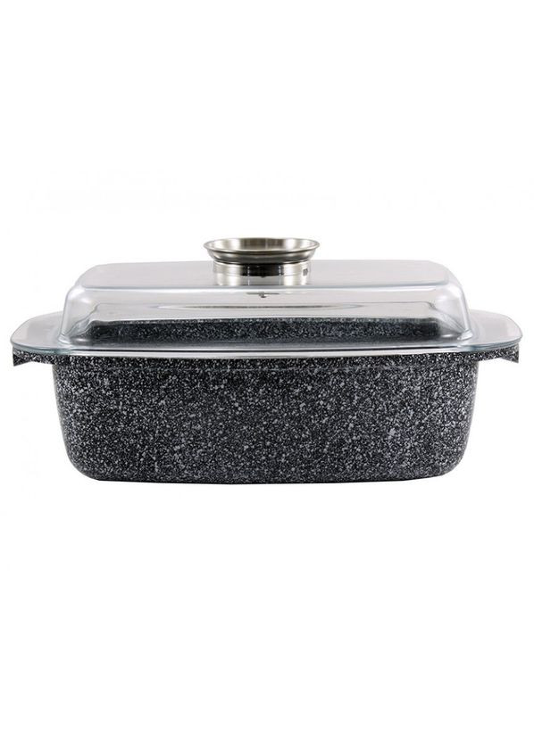 Гусятниця зі скляною кришкою з мармуровим покриттям 5,5 л SN-0832 Zauberg (317203908)