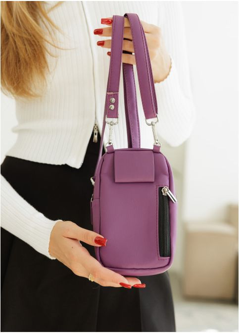 Сумка жіноча на пояс через плече з екошкіри маленька Фіолетовий 35463 Sambag (352165849)