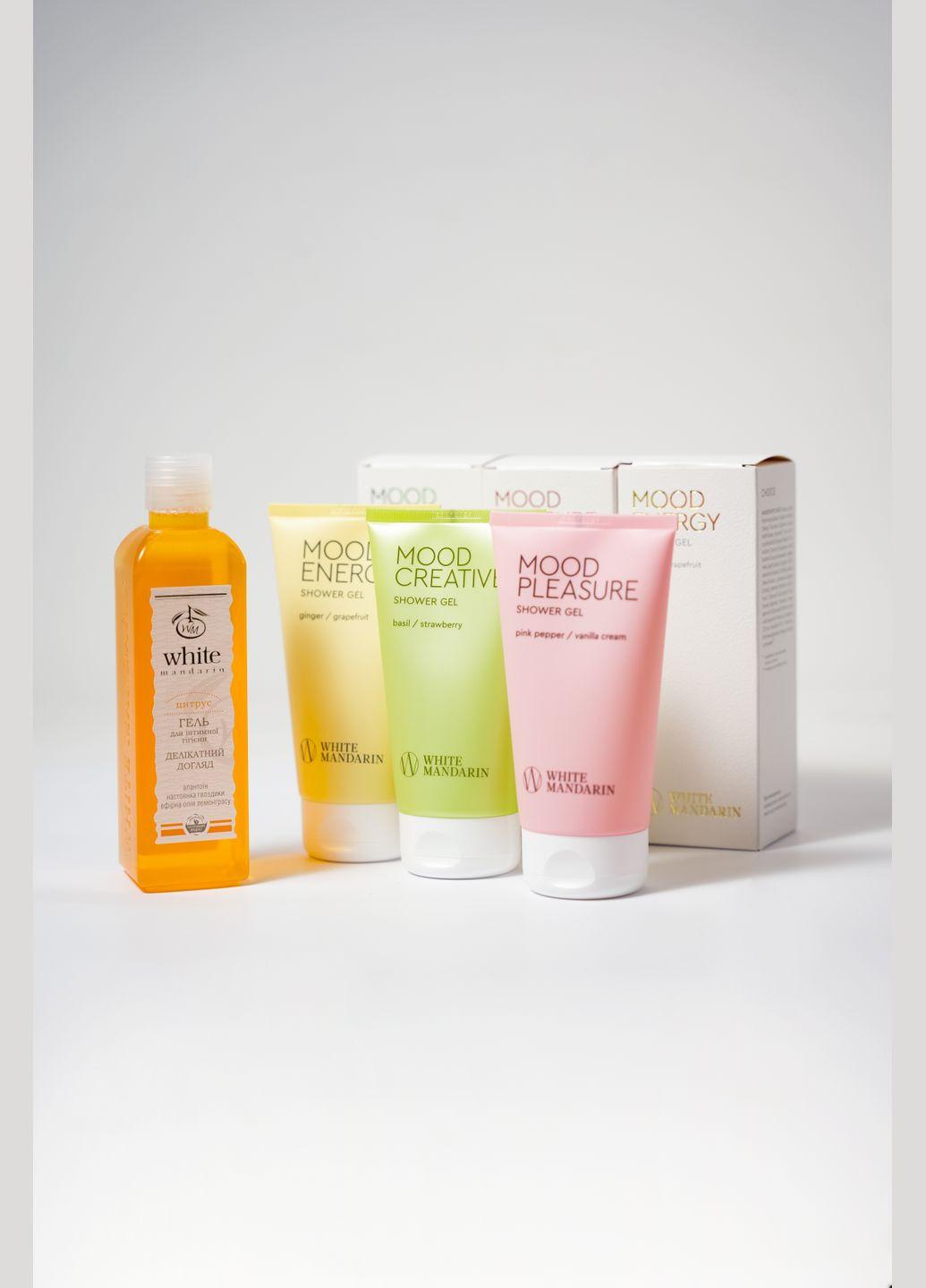 Набор натуральных гелей для душа Valentine's mood + гель для интимной гигиены White Mandarin (318070528)