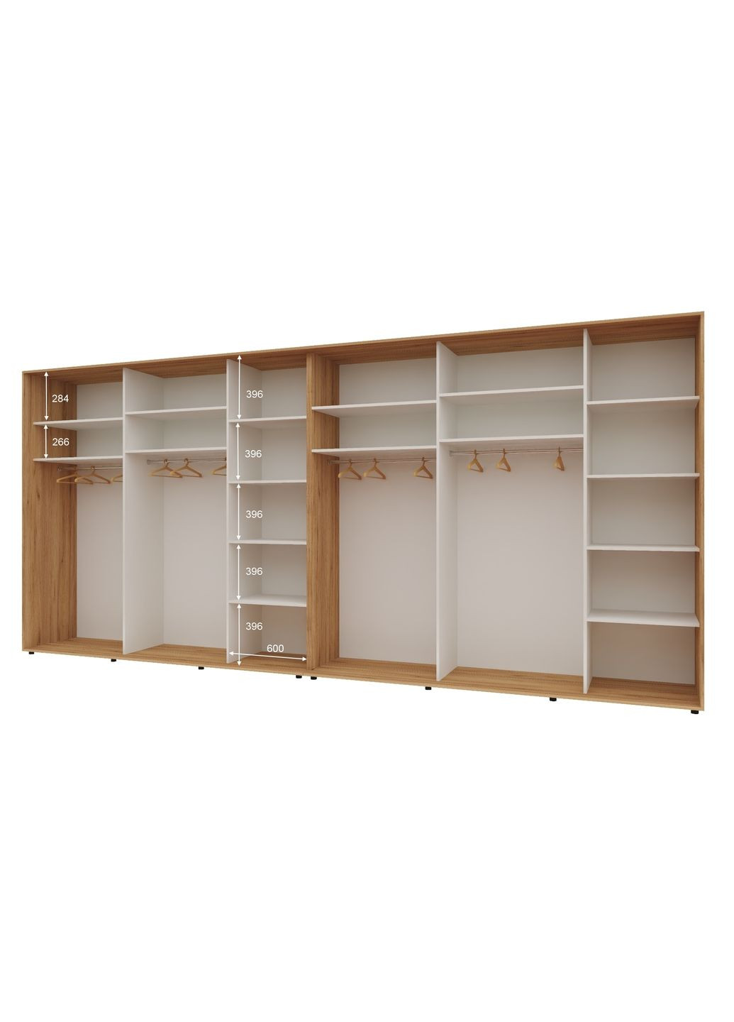 Шкаф-купе шестидверный Комфорт Мебель 420*60*210 см Дуб золотой 6 дверей Зеркало Стандарт Комфорт Меблі (360437544)