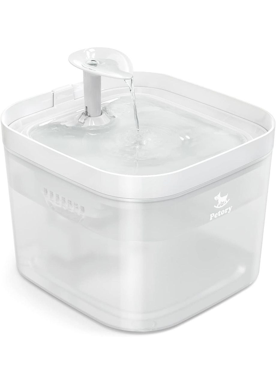 Питьевой фонтан для кошек и собак 2.2L, поилка для кота и собак с фильтром Белый Petory (299915595)