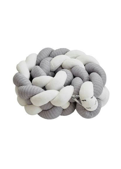 Бампер-косичка Pastel, 4-х прядная, 240 см, серый (020-K4-240P-10) Twins 2020-K4-240P-10 (362003765)