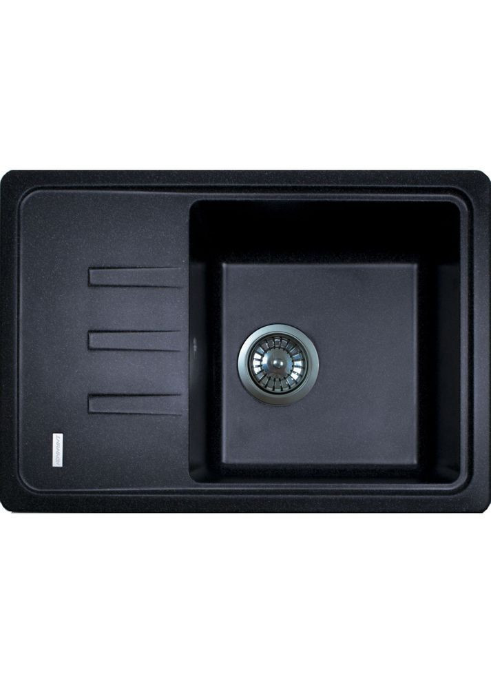 Кухонная мойка из искусственного камня/кварцевая 615х430х200мм, прямоугольная SLIM Черный (44340615430) Adamant (369798626)