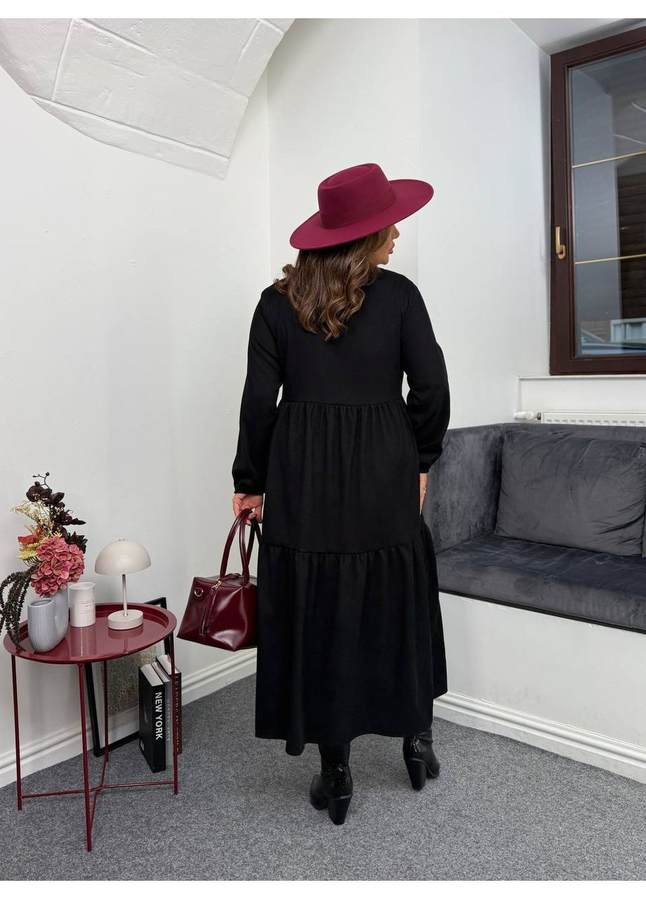 Чорна повсякденний сукня жіноча KaraMix однотонна
