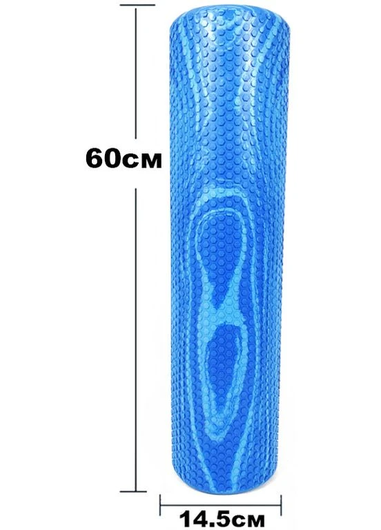 Массажный ролик Foam Roller 60 см двухцветный Синий-голубой EasyFit (392732647)